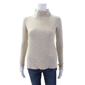 Fate. Womens Cashmere Long Sleeves Turtleneck Sweater Beige Size Small